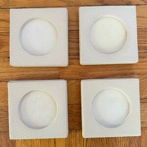Pottery Barn Simulated Leather Pillar Candle Holders, set of 4